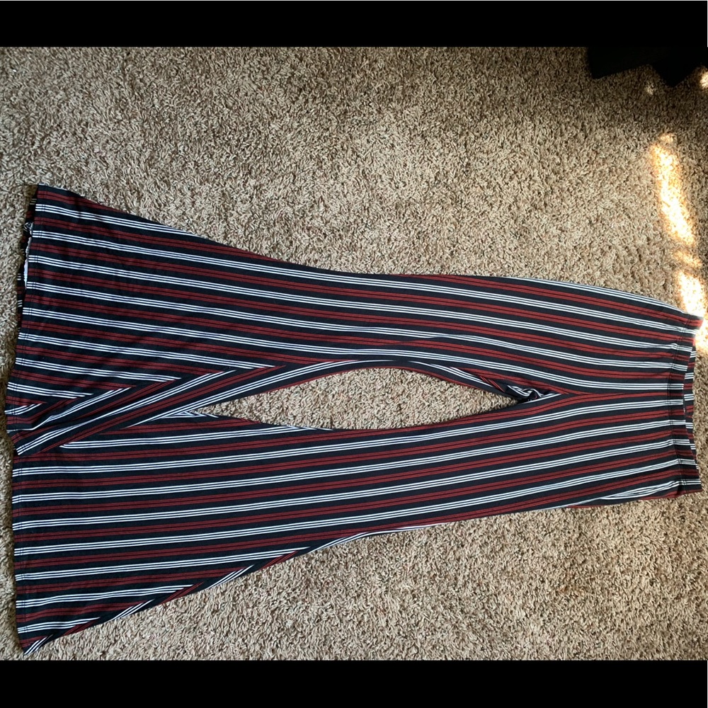 Flare pin stripe pants